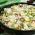 Arroz com pinho, couve e queijo coalho