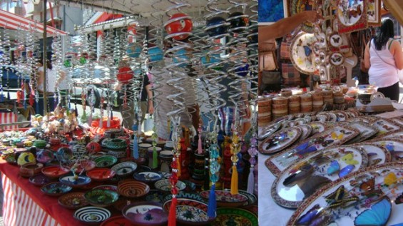 Na feira você também encontra artesanatos exóticos, como quadros com borboletas naturais